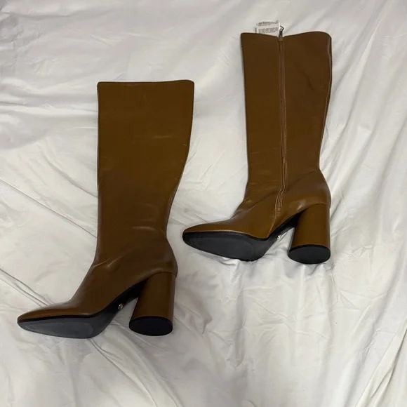 Zara Tan Heeled Boots - Picture 1 of 1